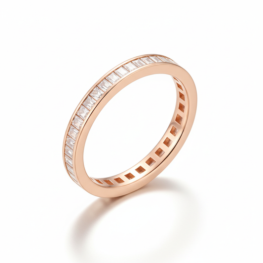 Rose Gold Baguette Eternity Band