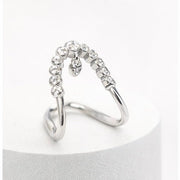 Curved Diamond Arc Ring
