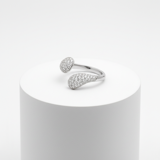 Modern Pavé Open Ring