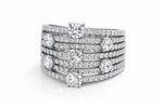 Multi-Row Diamond Statement Ring