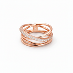 Rose Gold Criss-Cross Diamond Ring