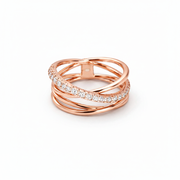 Rose Gold Criss-Cross Diamond Ring