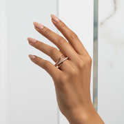 Rose Gold Criss-Cross Diamond Ring
