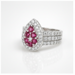 Pink Sapphire Teardrop Halo Ring