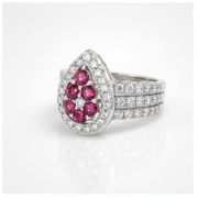 Pink Sapphire Teardrop Halo Ring