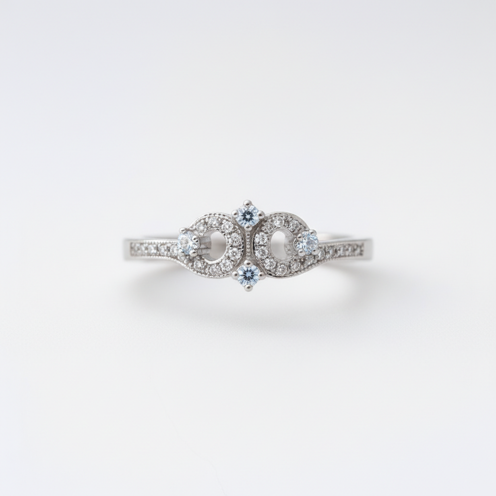 Vintage Inspired Diamond Infinity Ring