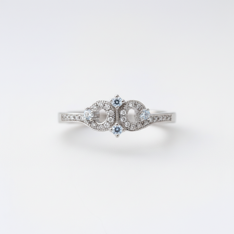 Vintage Inspired Diamond Infinity Ring