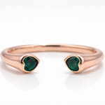 Minimal Emerald Rose Gold Open Ring