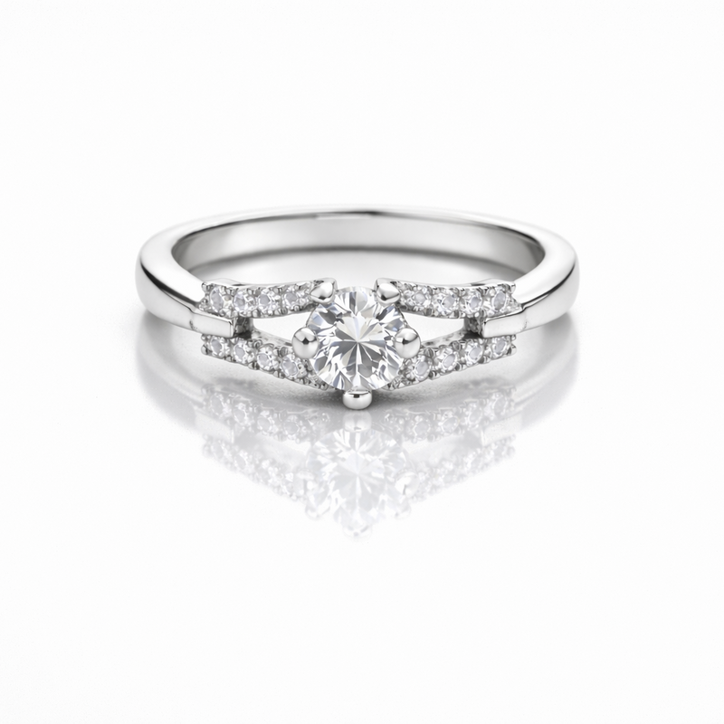 Classic Solitaire Sparkle Ring