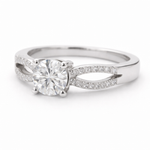 Modern Split Diamond Engagement Ring