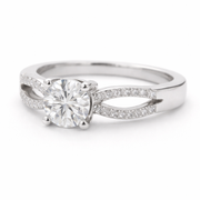 Modern Split Diamond Engagement Ring