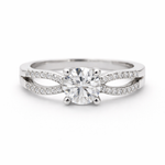 Modern Split Diamond Engagement Ring