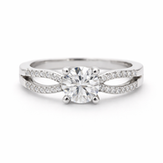 Modern Split Diamond Engagement Ring