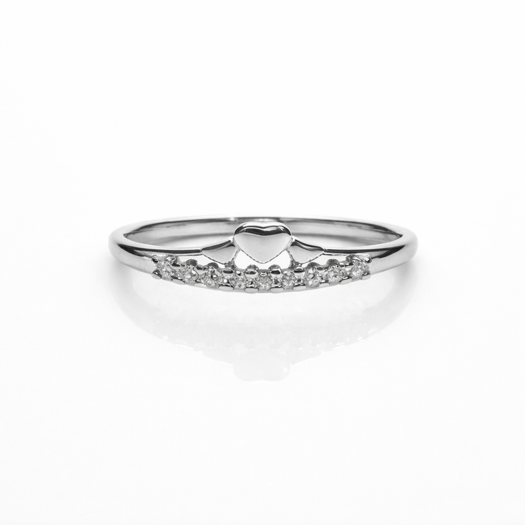 Delicate Heart Diamond Ring