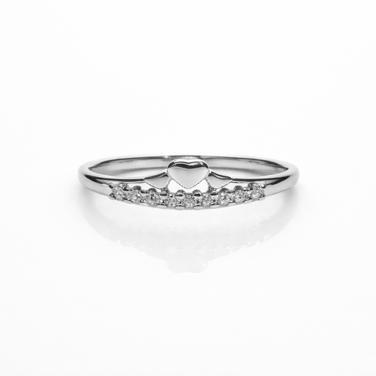 Delicate Heart Diamond Ring