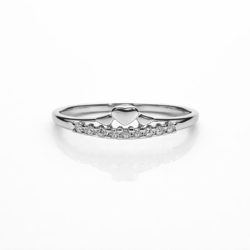 Delicate Heart Diamond Ring