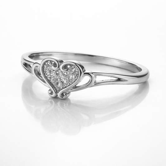 Vintage Heart Filigree Ring