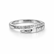 Baguette & Round Stone Curve Ring