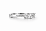 Baguette & Round Stone Curve Ring