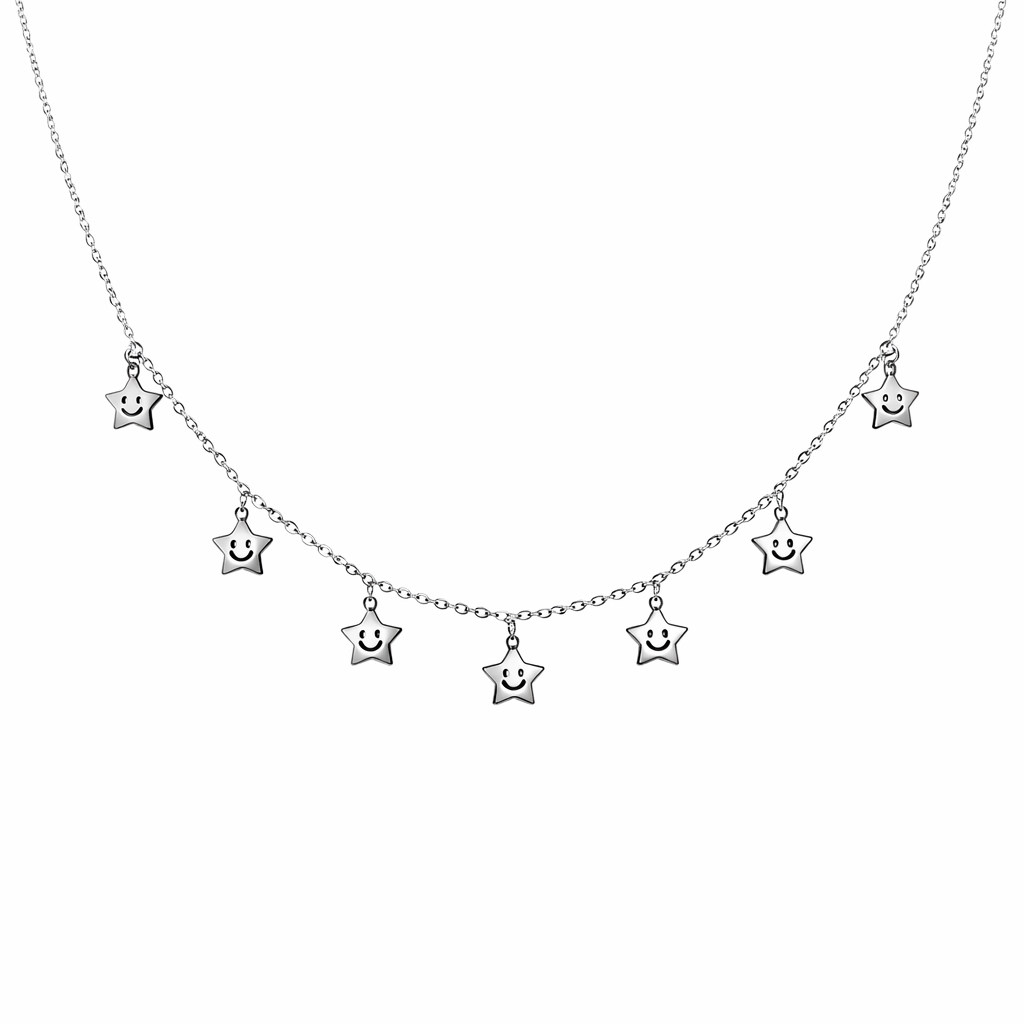 Star Smiley Charm Necklace
