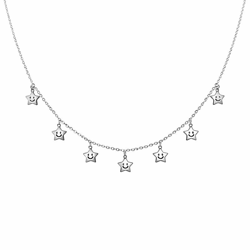 Star Smiley Charm Necklace