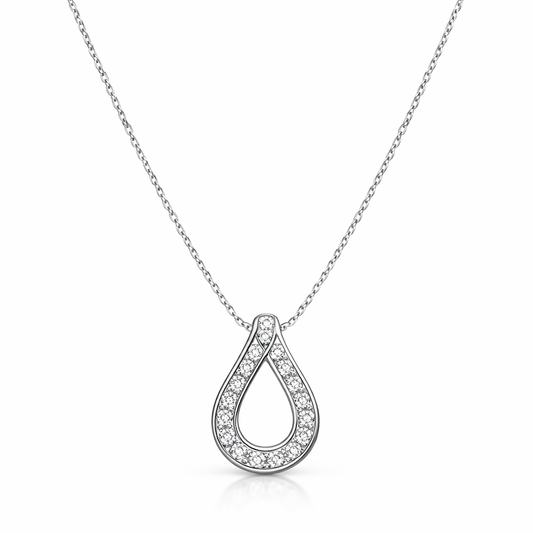 Teardrop Diamond Pendant Necklace