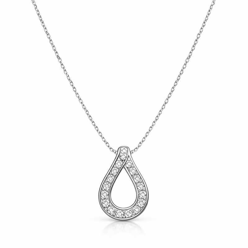 Teardrop Diamond Pendant Necklace