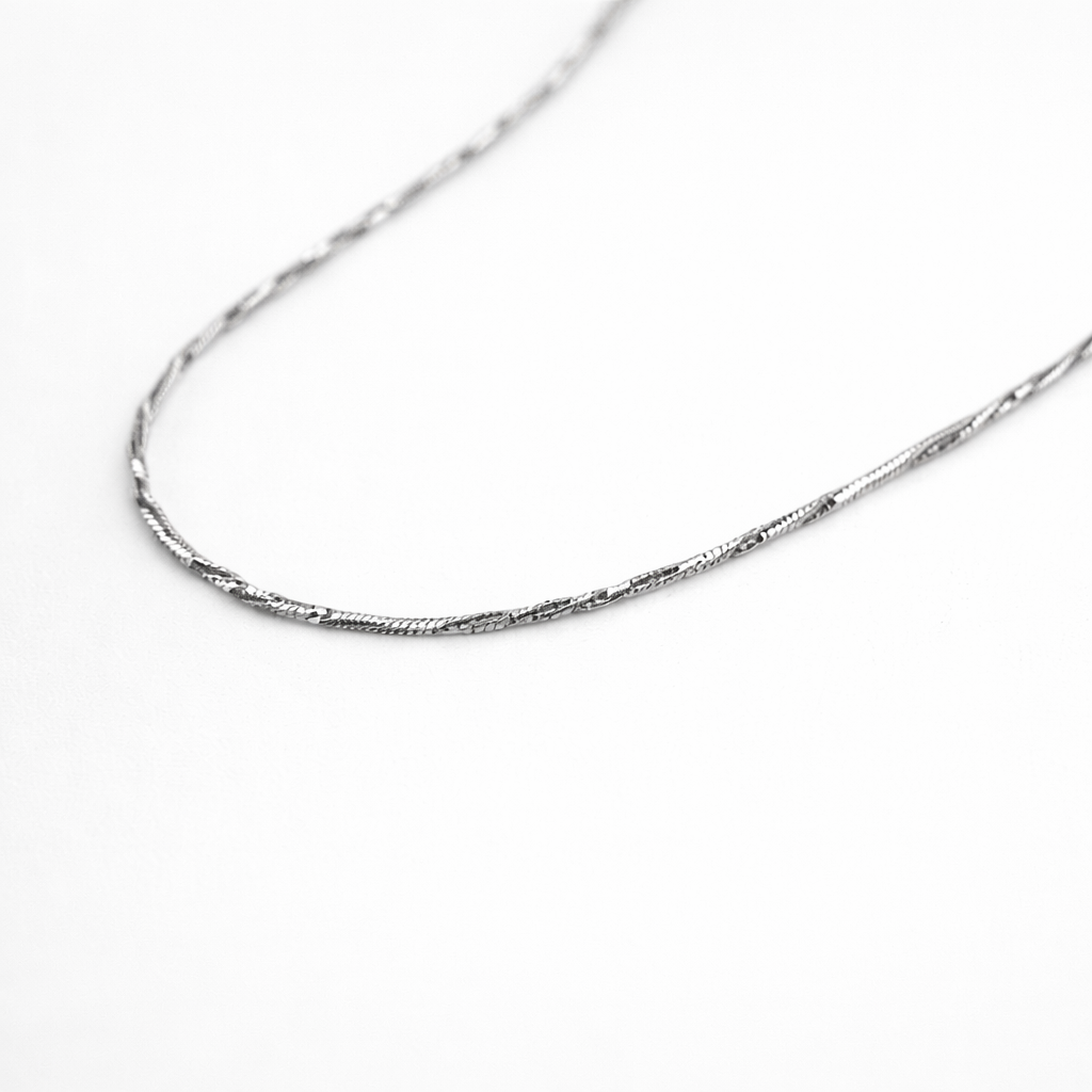 Textured Twisted Box Silver Chain