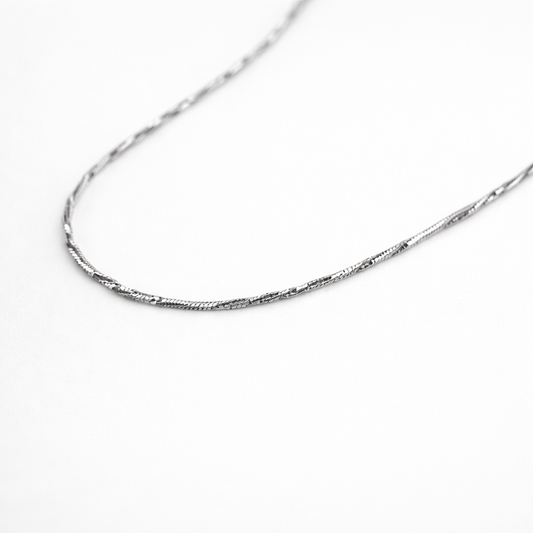 Textured Twisted Box Silver Chain