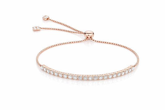 Adjustable Rosegold Diamond Tennis Bracelet