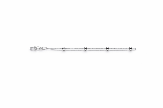 Delicate Silver Bead Chain Bracelet