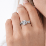 Diamond Split Band Engagement Ring