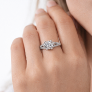 Diamond Split Band Engagement Ring