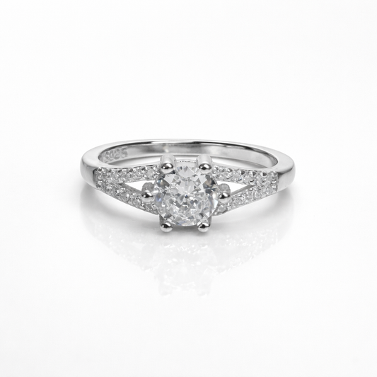 Diamond Split Band Engagement Ring