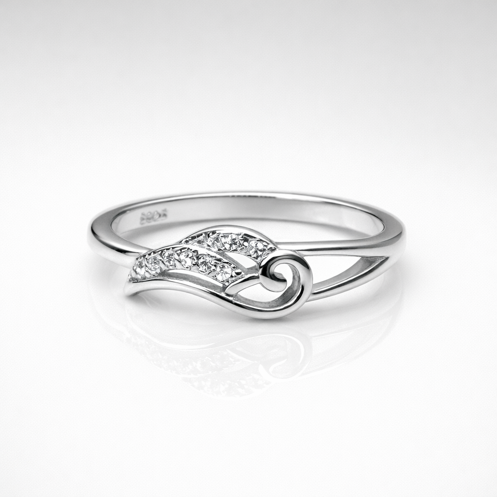 Elegant Leaf Swirl Ring
