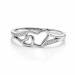 Open Heart Pavé Ring