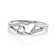 Open Heart Pavé Ring