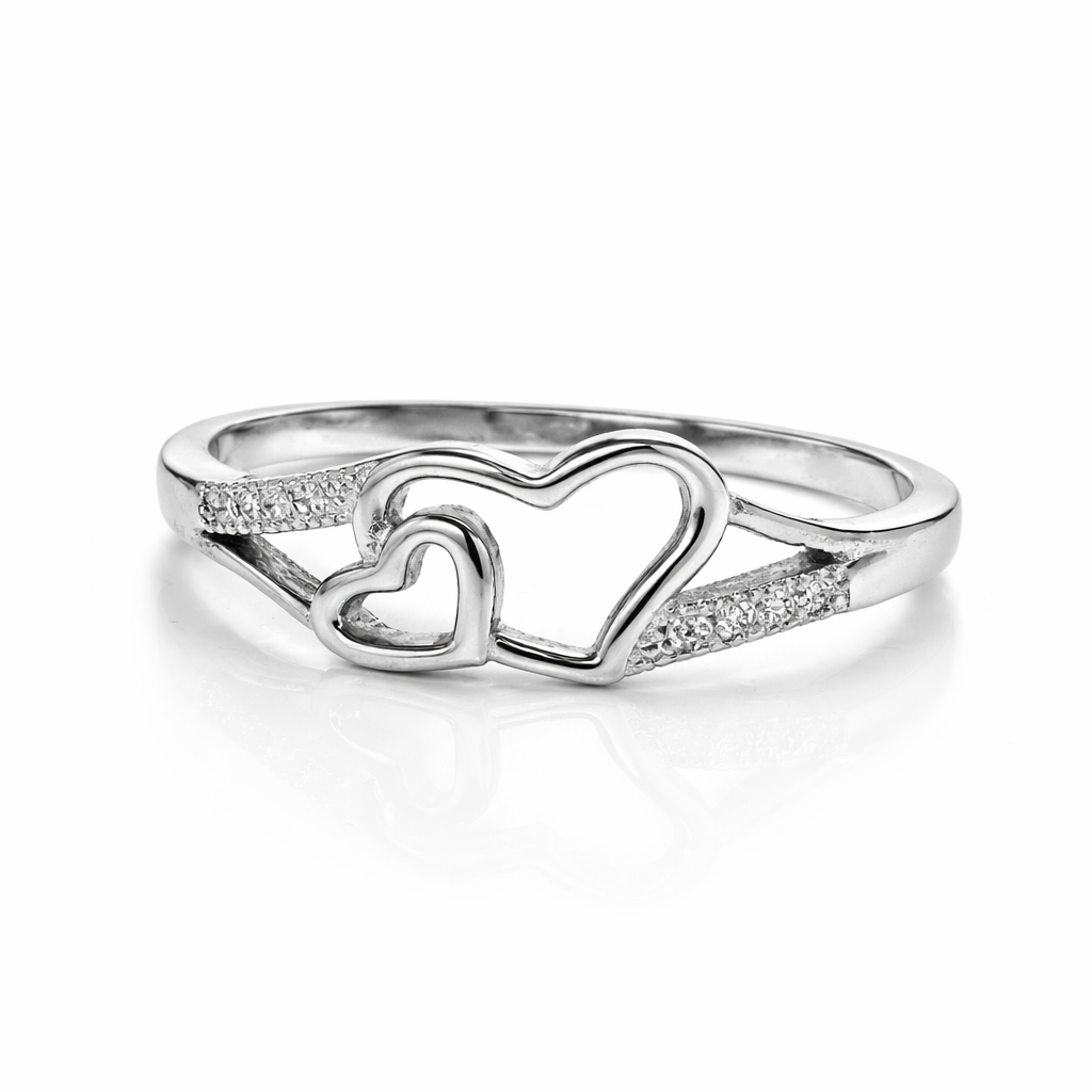 Open Heart Pavé Ring