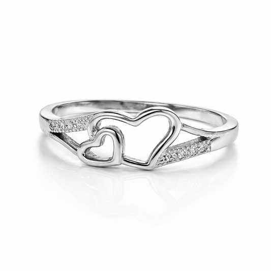 Open Heart Pavé Ring